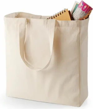 Organix 100% Cotton, 3-Pack Grocery Bags - 15"x15", 12 Oz Large Tote Bags with 2 Real Pockets and Sturdy Handle, Natural