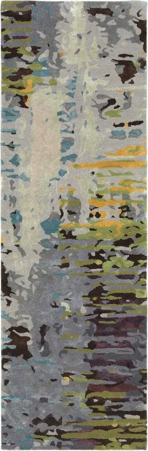 Oriental Weavers Galaxy Hand-Made Wool Blend Area Rug - 21907-2'6" x 8' - in Multi/Grey - Modern Industrial Style, Hand-Made Wool Blend Rugs, Entryway, Hallway Runner Rug