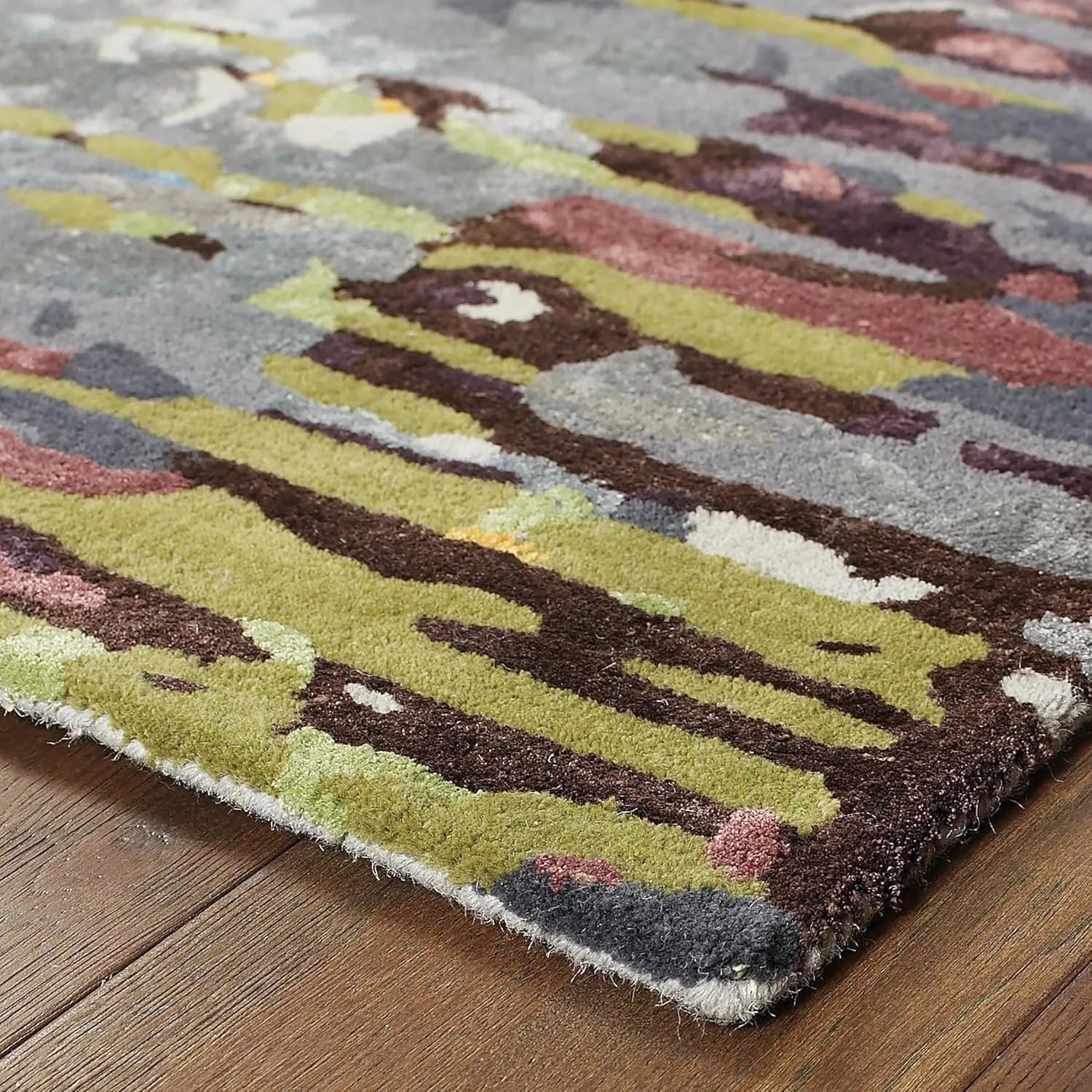 Oriental Weavers Galaxy Hand-Made Wool Blend Area Rug - 21907-2'6" x 8' - in Multi/Grey - Modern Industrial Style, Hand-Made Wool Blend Rugs, Entryway, Hallway Runner Rug