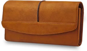 ORIREAL Wallets for Women Large Capacity Leather Clutch Wallet Card Organizer Women's Purse