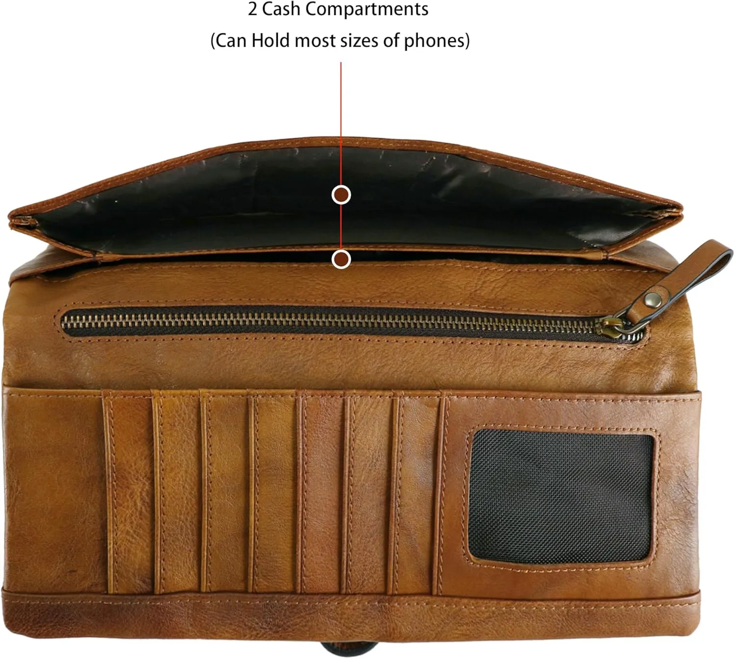ORIREAL Wallets for Women Large Capacity Leather Clutch Wallet Card Organizer Women's Purse