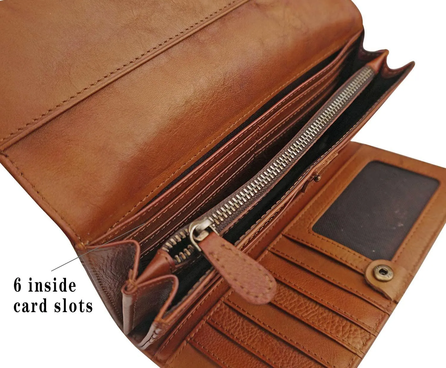 ORIREAL Wallets for Women Large Capacity Leather Clutch Wallet Card Organizer Women's Purse