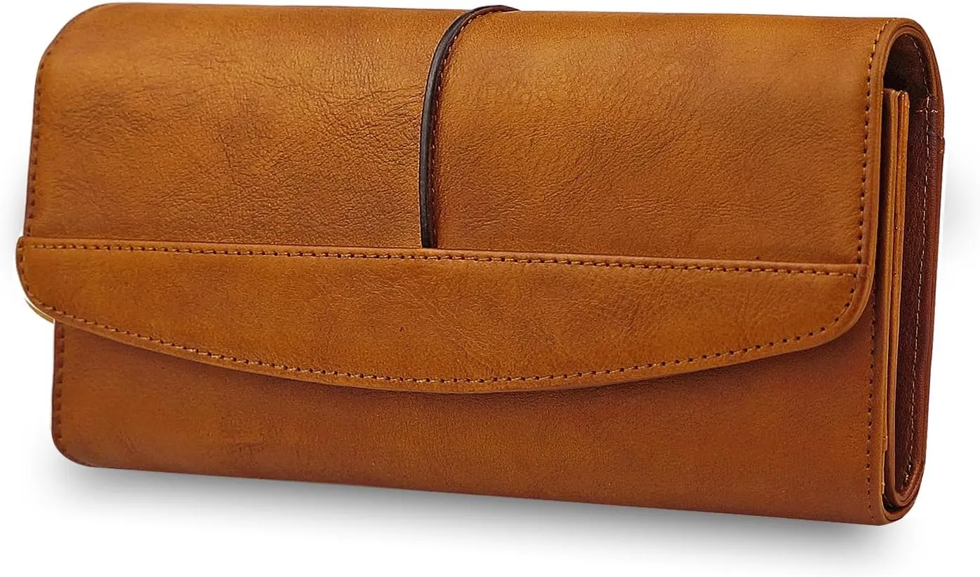 ORIREAL Wallets for Women Large Capacity Leather Clutch Wallet Card Organizer Women's Purse