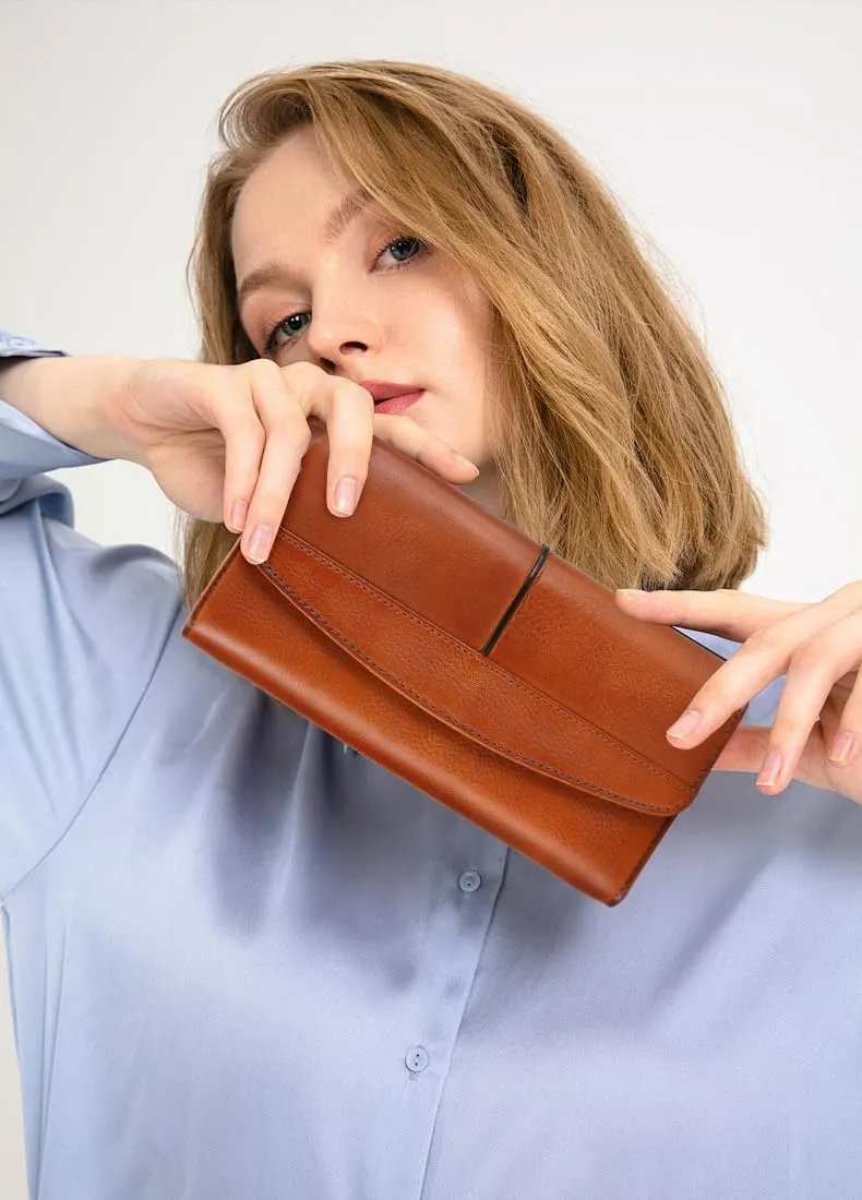 ORIREAL Wallets for Women Large Capacity Leather Clutch Wallet Card Organizer Women's Purse