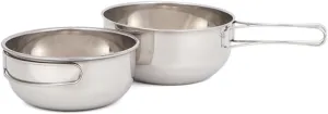 Outdoor 304 Stainless Steel Folding Pot Camping Portable Multi-functional Tableware(500ml 650ml)