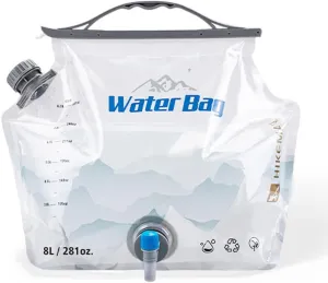 Outdoor Camping Picnic Water Bag 8L Large Capacity Portable Water Storage Bag with Water Tap Car Travel Foldable Water Bag with Handle for Outdoor Activities