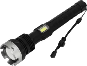 Outdoor Flashlight, Zoomable and Retractable, USB Rechargeable, Super Bright, Waterproof Aluminium Alloy Shell, for Camping Travel
