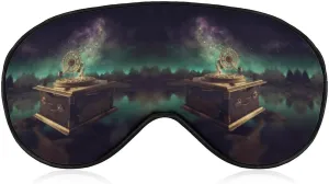 Outdoor Light-Blocking Eye Mask,Dream Music Box Print Air Travel Polyester Eye Mask,Multi-Functional Eye Mask