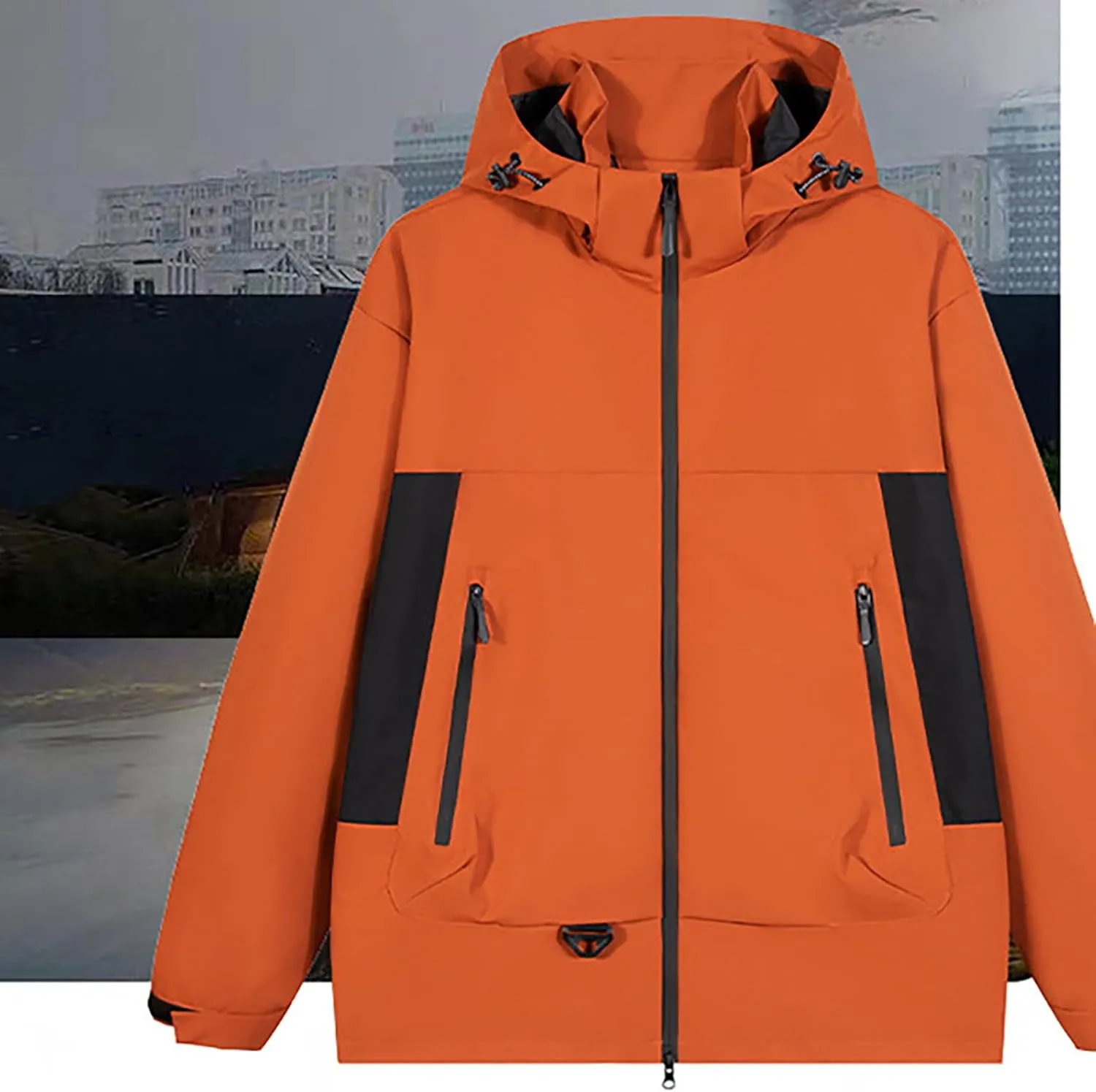 Outdoor Men's Waterproof Raincoat Windbreaker Lightweight Rain Jacket with Hood for Travel Golf Hiking Cycling