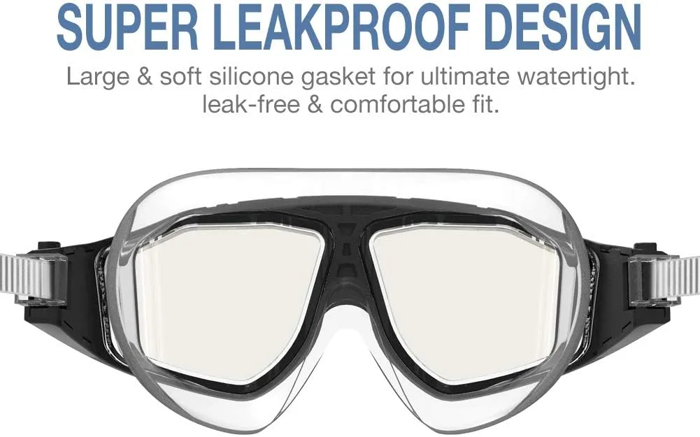 OutdoorMaster Swim Mask - Wide View Swimming Mask & Goggles Anti-fog Waterproof