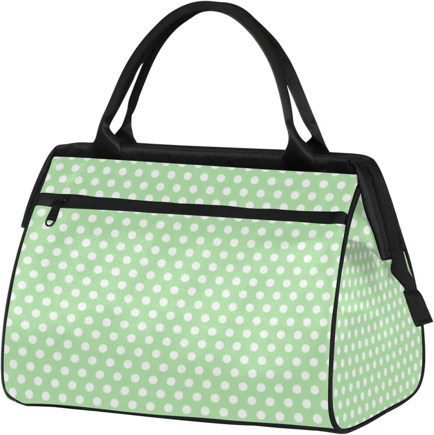 Overnight Weekender Bag for Women Men Green Circular Polka Dots Waterproof Carry On Travel Duffel Bags with Zipper Lightweight Sports Gym Bag Luggage Workout Handle Bags for Traveling Yoga Camping