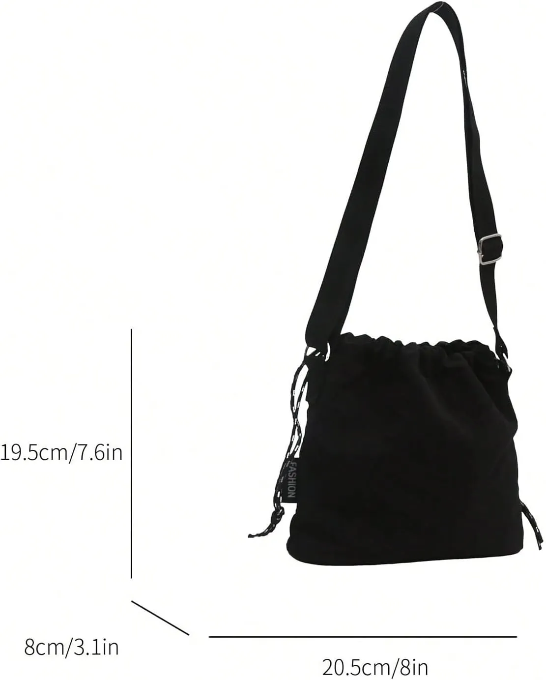 OYOANGLE Women's Drawstring Shoulder Bag Adjustable Strap Large Capacity Crossbody Bags