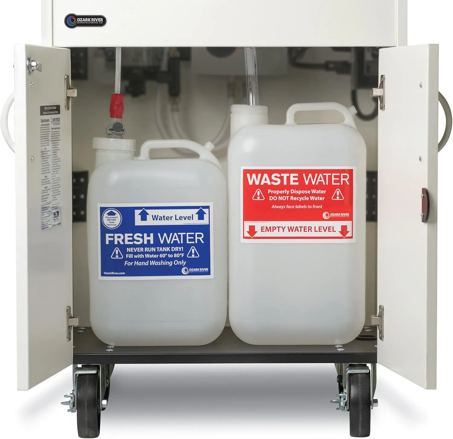 Ozark River Portable Sinks Premier S1, White Laminate/Stainless Sink Basin, Self Contained Sink, Hand Washing Station, Portable Sink with Hot Water, Portable Sink Hand Wash Station