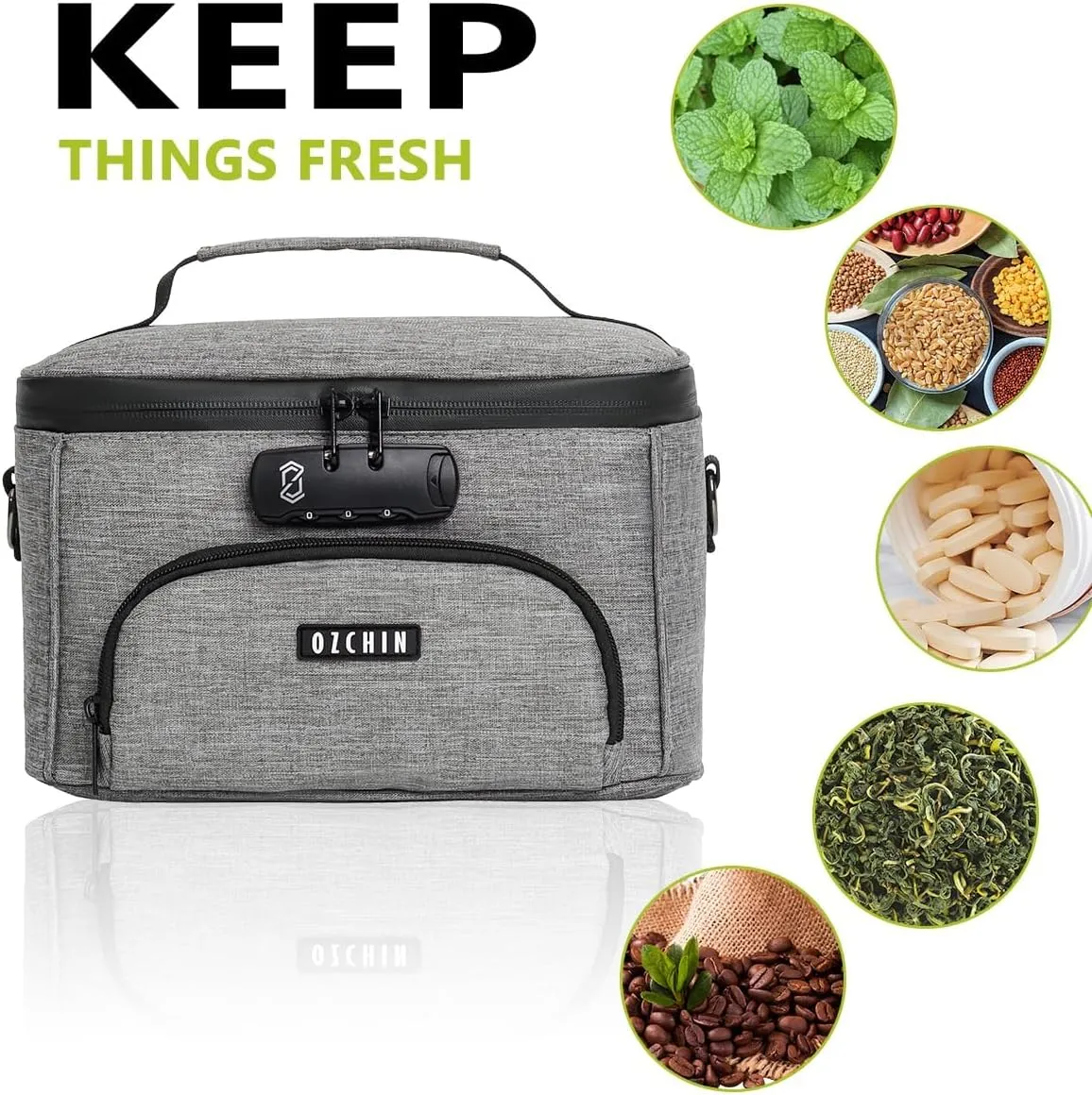 OZCHIN Smell Proof Bag with Combination Lock, Odor Proof Carbon Lining Smoking & Medicine Organizer, Travel-Friendly Lockable Box, Great Gifts for Father’s Day, Premium Scent Proof Lockable Case