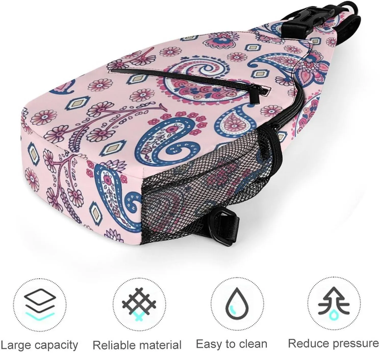 Paisley A Spacious And Large Capacity Portable Adjustable Chest Bag