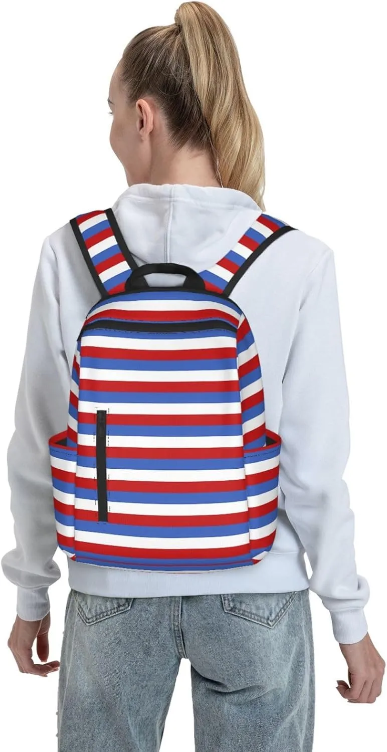 Panama Paraguay Flag Stripes Travel Backpacks Casual Laptop Backpack Sport Rucksack Large Capacity Daypack Multi-Pockets Adjustable Strap Bag for Working Hiking