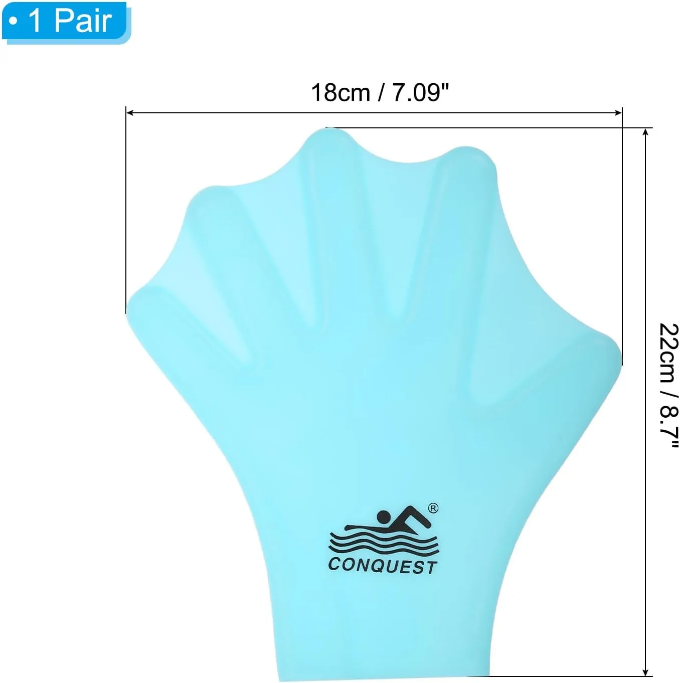 PATIKIL Silicone Swimming Gloves, Webbed Swim Gloves Unisex Full Finger Water Resistance Training Gloves for Adult Aquatic Training