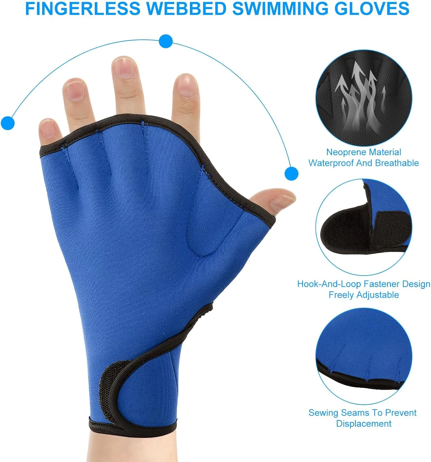 PATIKIL Swim Gloves Webbed Swimming Gloves, Aquatic Fitness Paddles