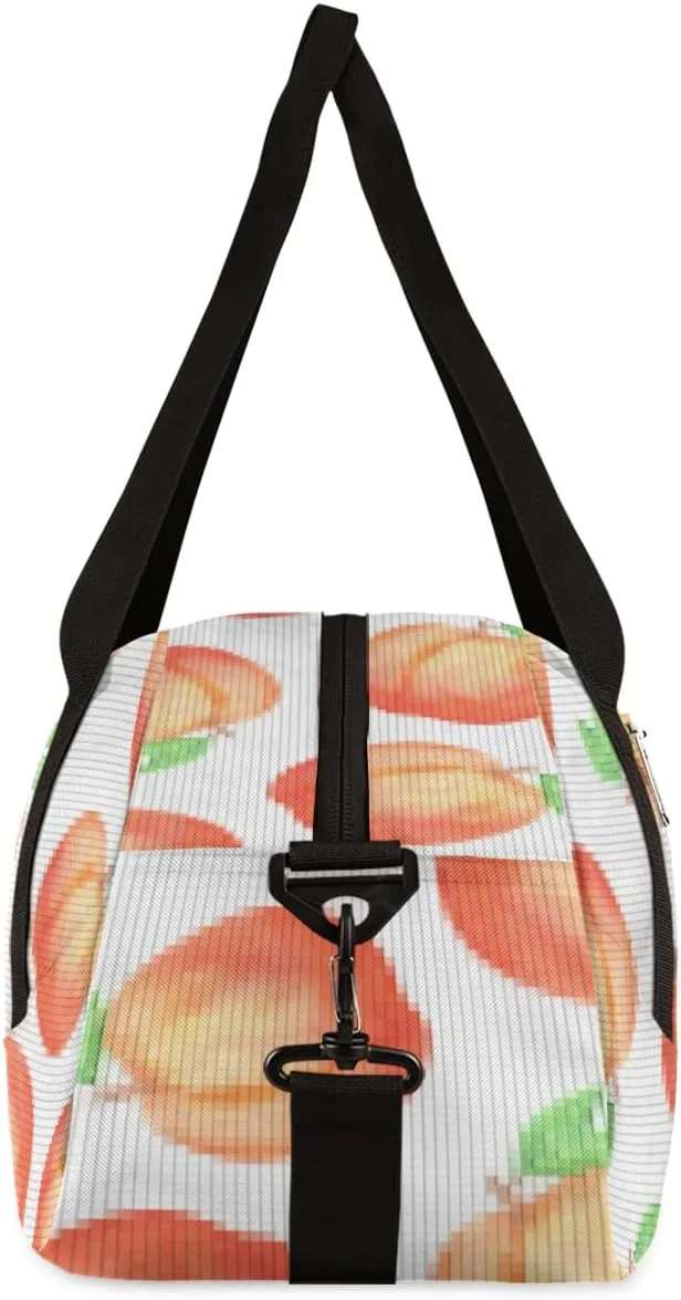 Peach Kids Duffel Bag for Girls Boys Teens, Peach Pixel Wind Dance Bag Overnight Small Duffel Bag Carry On Weekend Sports Gym Travel Bag for School Practice Gymnastics Ballet