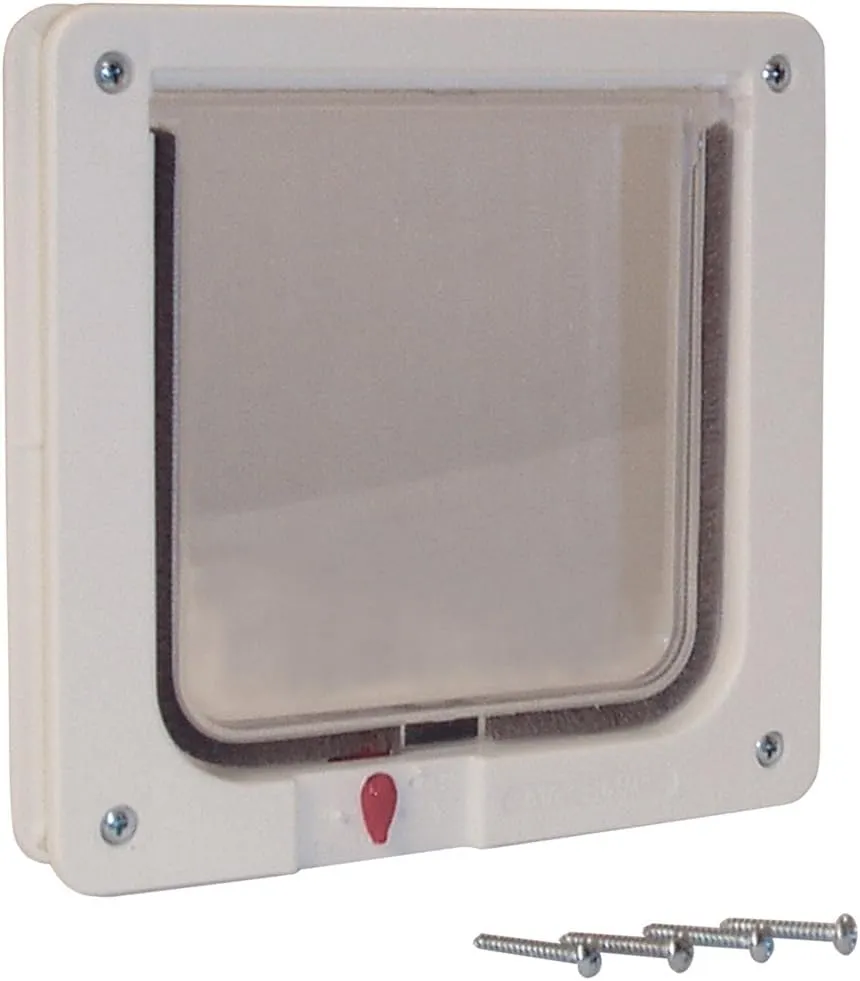 Perfect Pet Cat Flap Door with 4 way Lock Pet Door, 6 1/4 x 6 1/4" Flap Size
