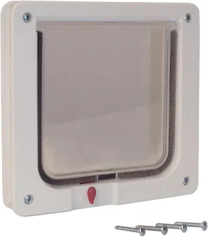 Perfect Pet Cat Flap Door with 4 way Lock Pet Door, 6 1/4 x 6 1/4" Flap Size