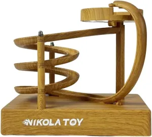 Perpetual Motion Machine – Kinetic Energy Desk Toy, Stress Relief Science Physics Gadget, Creative Gift for Friends and Family (Wood Grain)