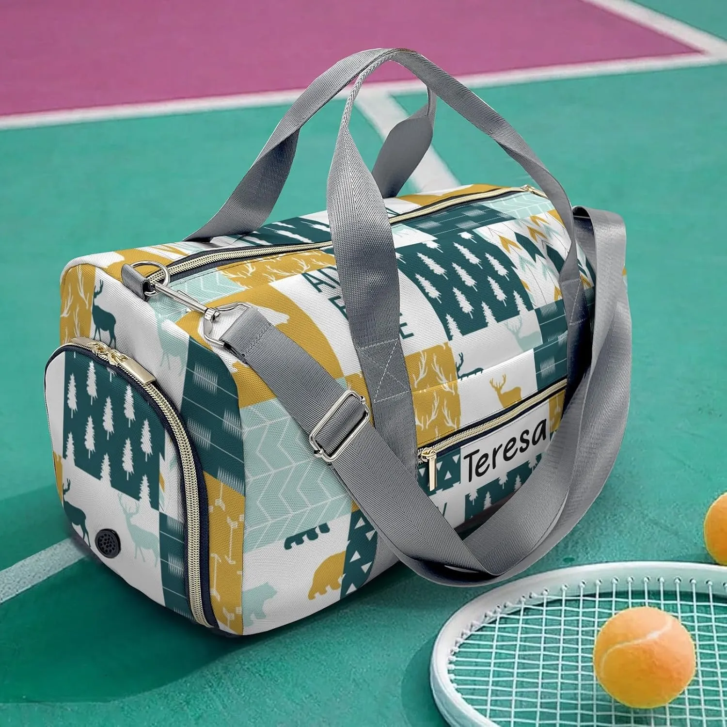 Personalized Animals Custom Multi-functional Travel Bag, Unisex Portable Duffel Bag, Short Distance Travel Assistant.