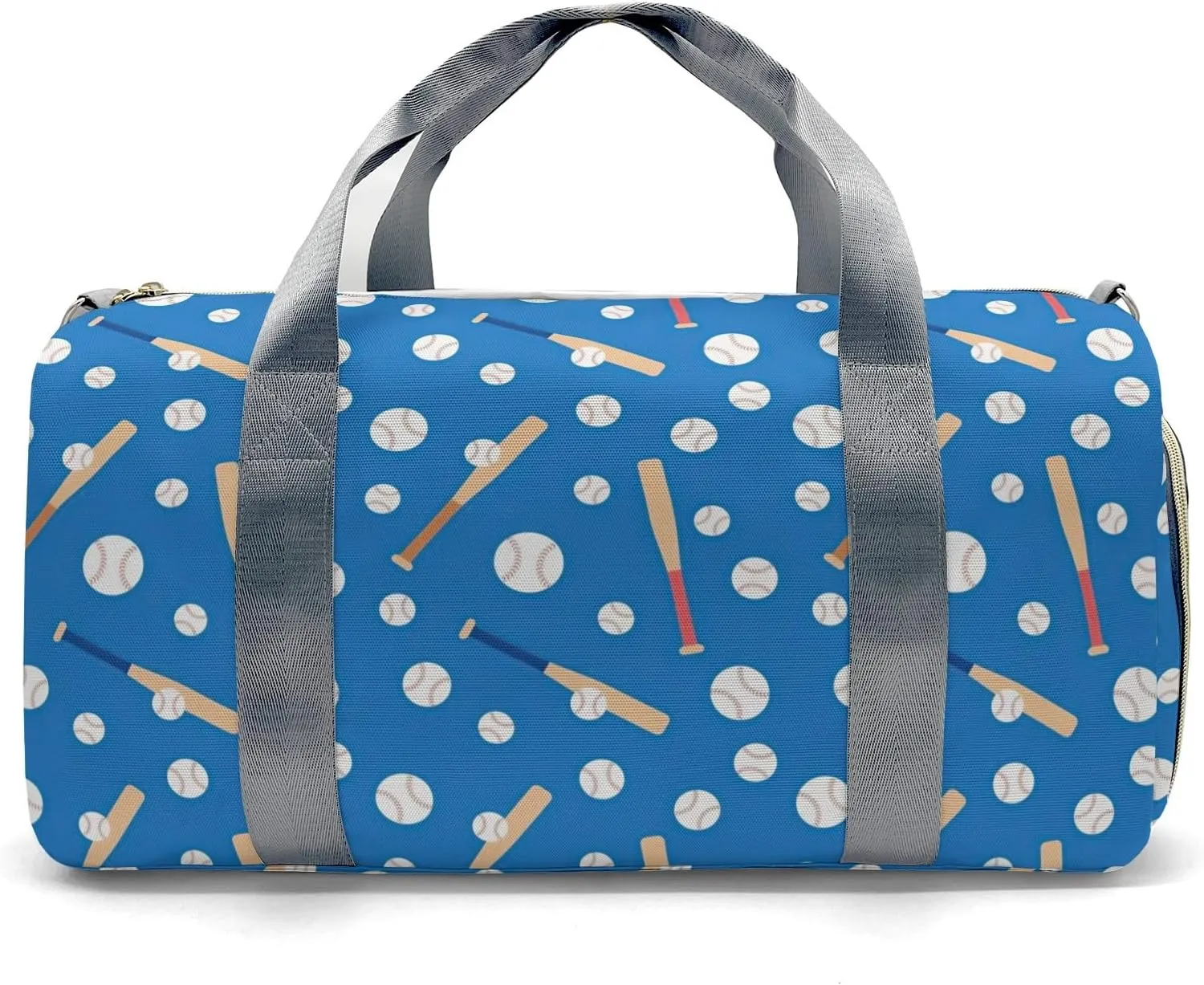 Personalized Baseball Sport Blue Custom Multi-functional Travel Bag, Unisex Portable Duffel Bag, Short Distance Travel Assistant