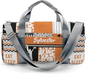 Personalized Cheerleader Glitter Orange Custom Multi-functional Travel Bag, Unisex Portable Duffel Bag, Short Distance Travel Assistant