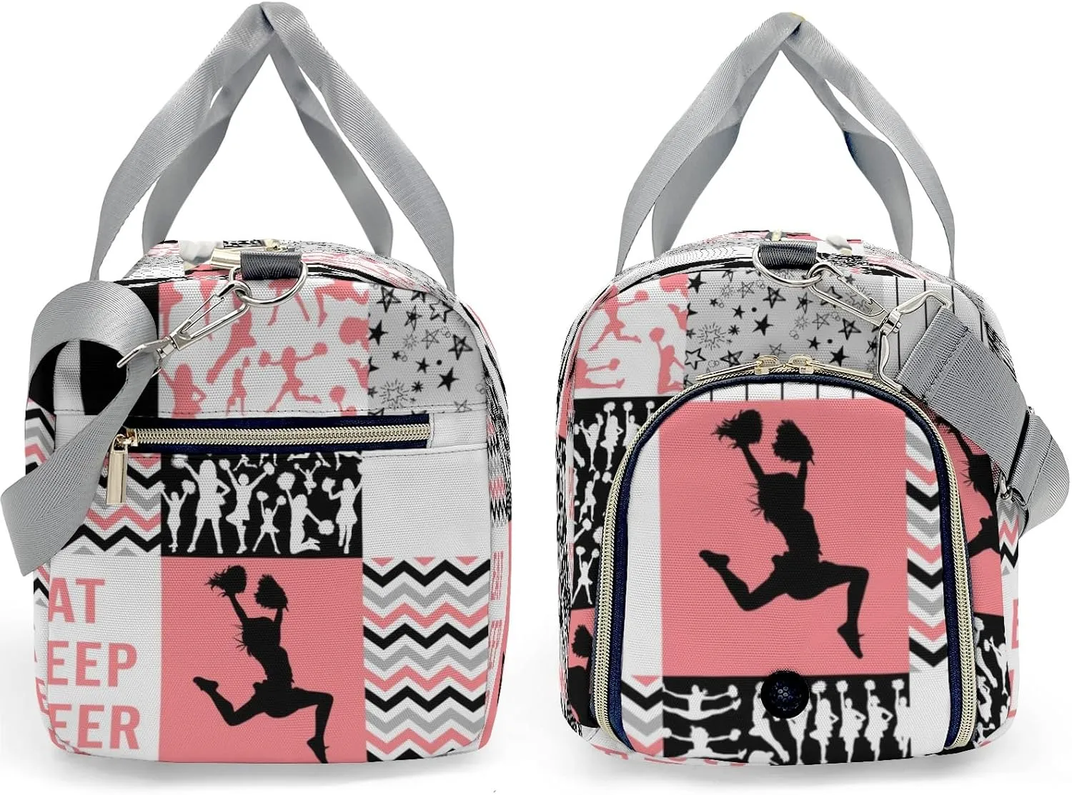 Personalized Cheerleader Quote Girl Coral Custom Multi-functional Travel Bag, Unisex Portable Duffel Bag, Short Distance Travel Assistant