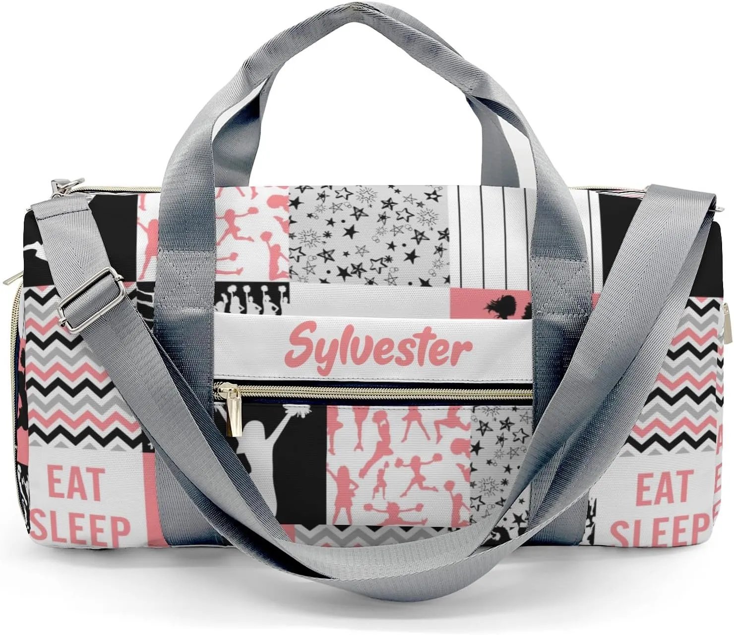 Personalized Cheerleader Quote Girl Coral Custom Multi-functional Travel Bag, Unisex Portable Duffel Bag, Short Distance Travel Assistant