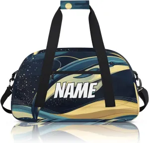 Personalized Custom Gym Bag for Women Men Carry on Dolphins Jumping Travel Duffel Tote Sea Sky Overnight Workout Weekender Bag