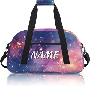 Personalized Custom Gym Bag for Women Men Carry on Starry Sky Travel Duffel Tote Universe Theme Overnight Workout Weekender Bag