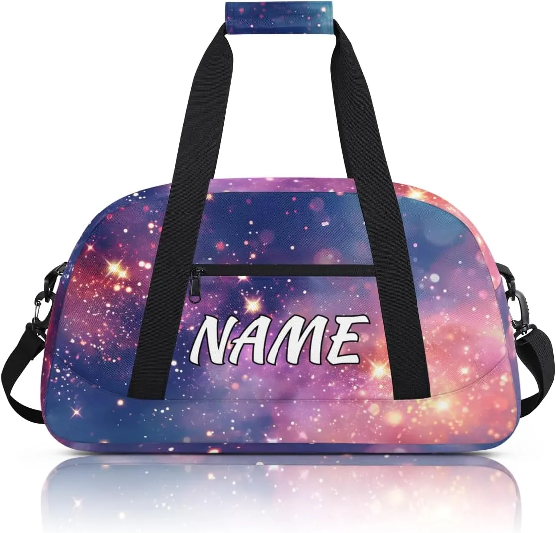 Personalized Custom Gym Bag for Women Men Carry on Starry Sky Travel Duffel Tote Universe Theme Overnight Workout Weekender Bag