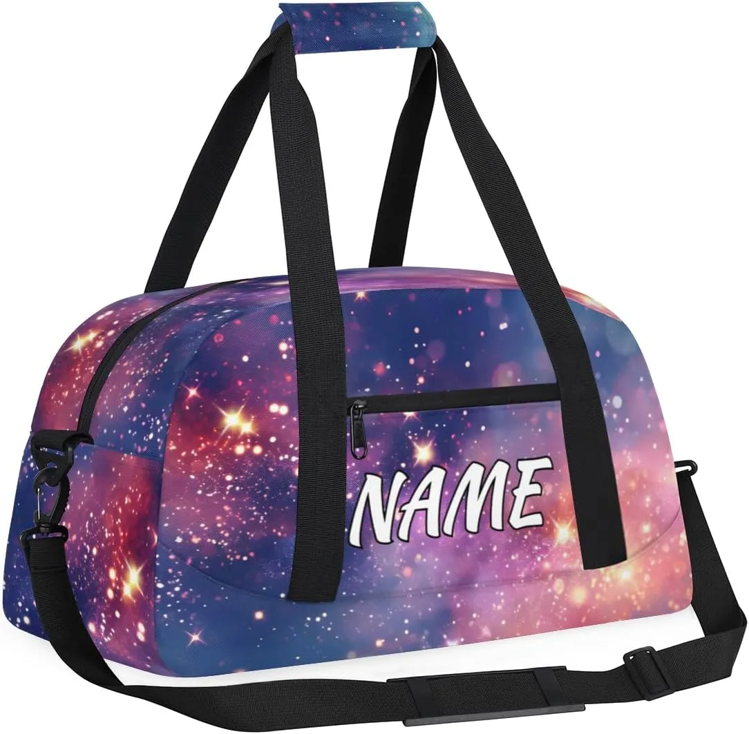 Personalized Custom Gym Bag for Women Men Carry on Starry Sky Travel Duffel Tote Universe Theme Overnight Workout Weekender Bag