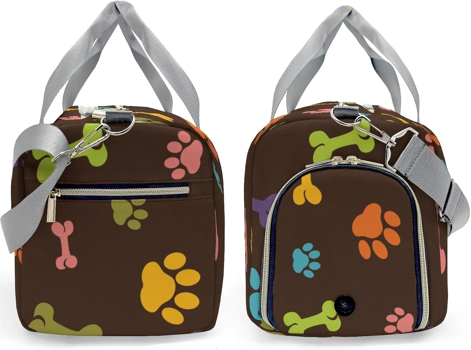 Personalized Cute Paws of Dog Custom Multi-functional Travel Bag, Unisex Portable Duffel Bag, Short Distance Travel Assistant