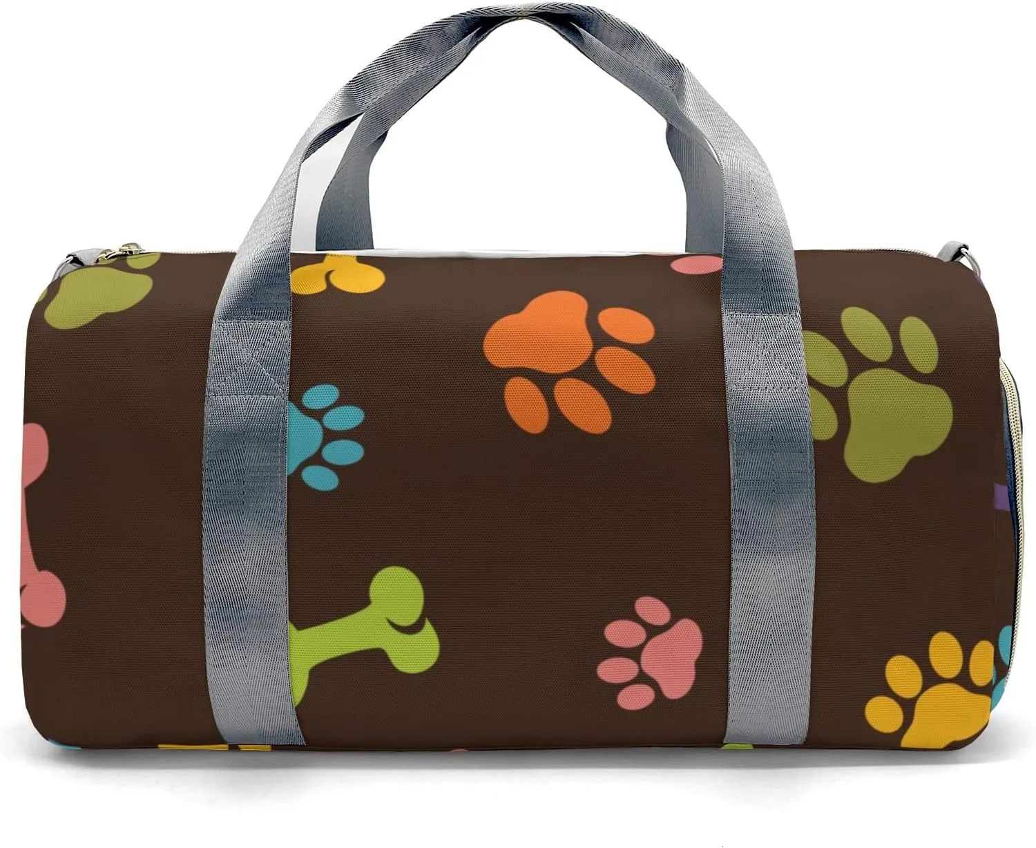 Personalized Cute Paws of Dog Custom Multi-functional Travel Bag, Unisex Portable Duffel Bag, Short Distance Travel Assistant