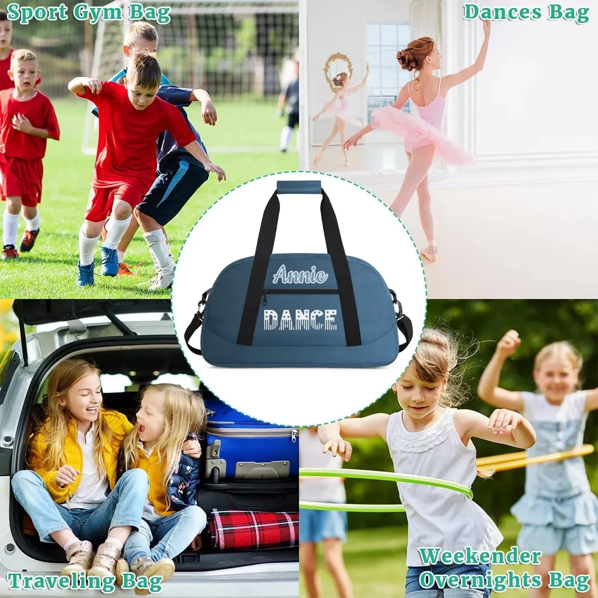 Personalized Dance Bag Cheerleading Bag for Girl Gifts, Overnight Duffel Bags Cheerleader for Kids Personalized Sport Gym Bag, Gymnastics Duffel Bag