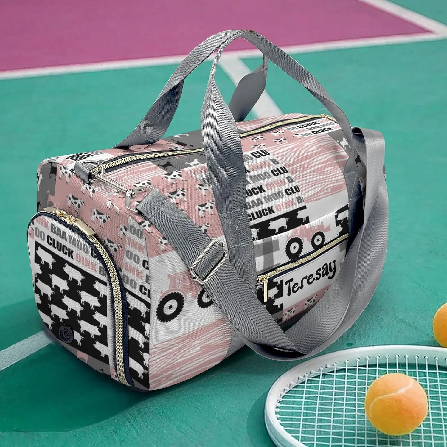 Personalized Farm Animals Custom Multi-functional Travel Bag, Unisex Portable Duffel Bag, Short Distance Travel Assistant.