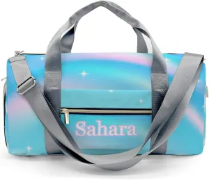Personalized Girls Gymnastics Rainbow Custom Multi-functional Travel Bag, Unisex Portable Duffel Bag, Short Distance Travel Assistant
