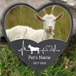 Personalized Goat Pet Memorial Stones, Pet Garden Stone Grave Marker for Goat Sheep, Customized Pet Memorial Gifts Loss Gifts Sympathy Gifts for Goats, Goat Headstone Goat Tombstone