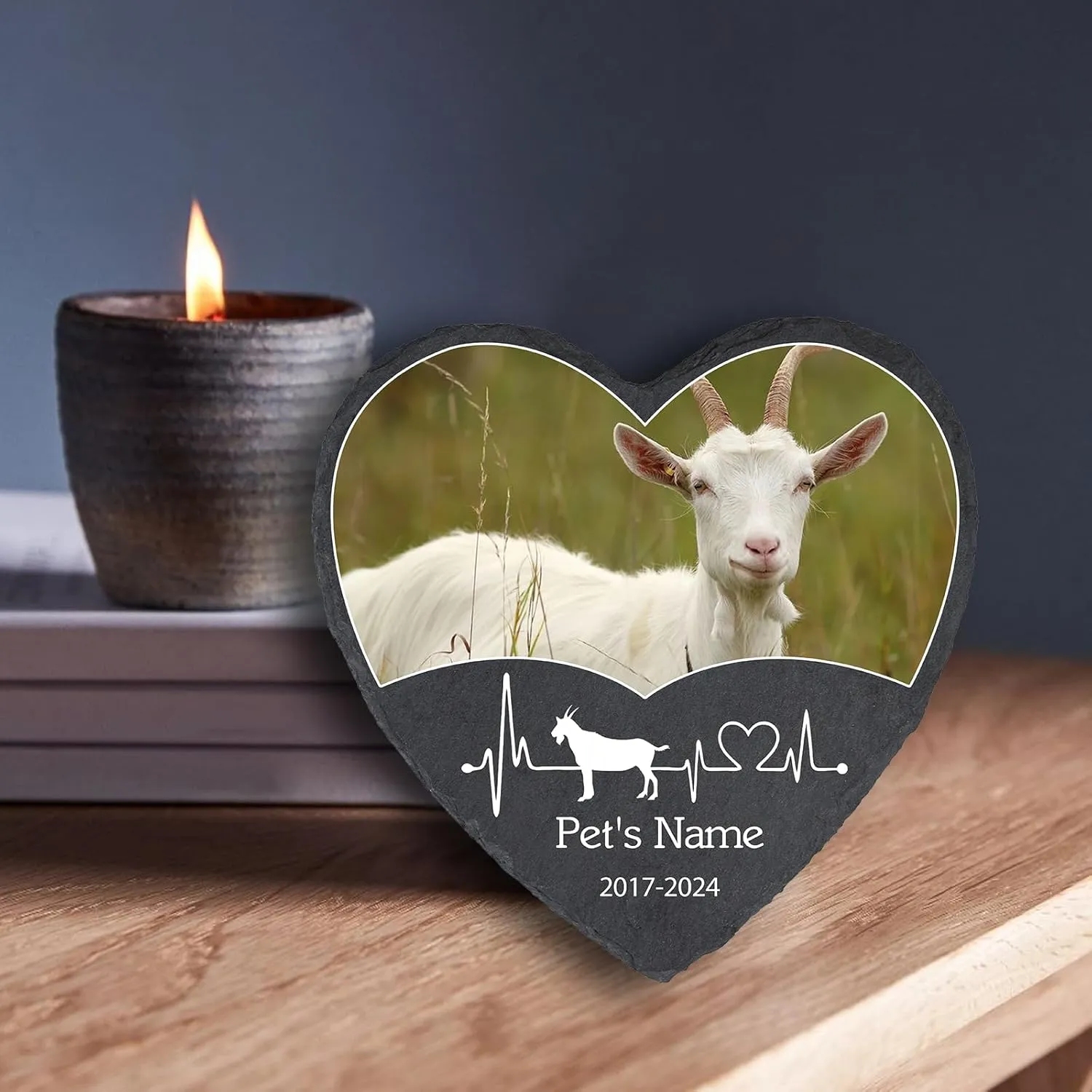 Personalized Goat Pet Memorial Stones, Pet Garden Stone Grave Marker for Goat Sheep, Customized Pet Memorial Gifts Loss Gifts Sympathy Gifts for Goats, Goat Headstone Goat Tombstone