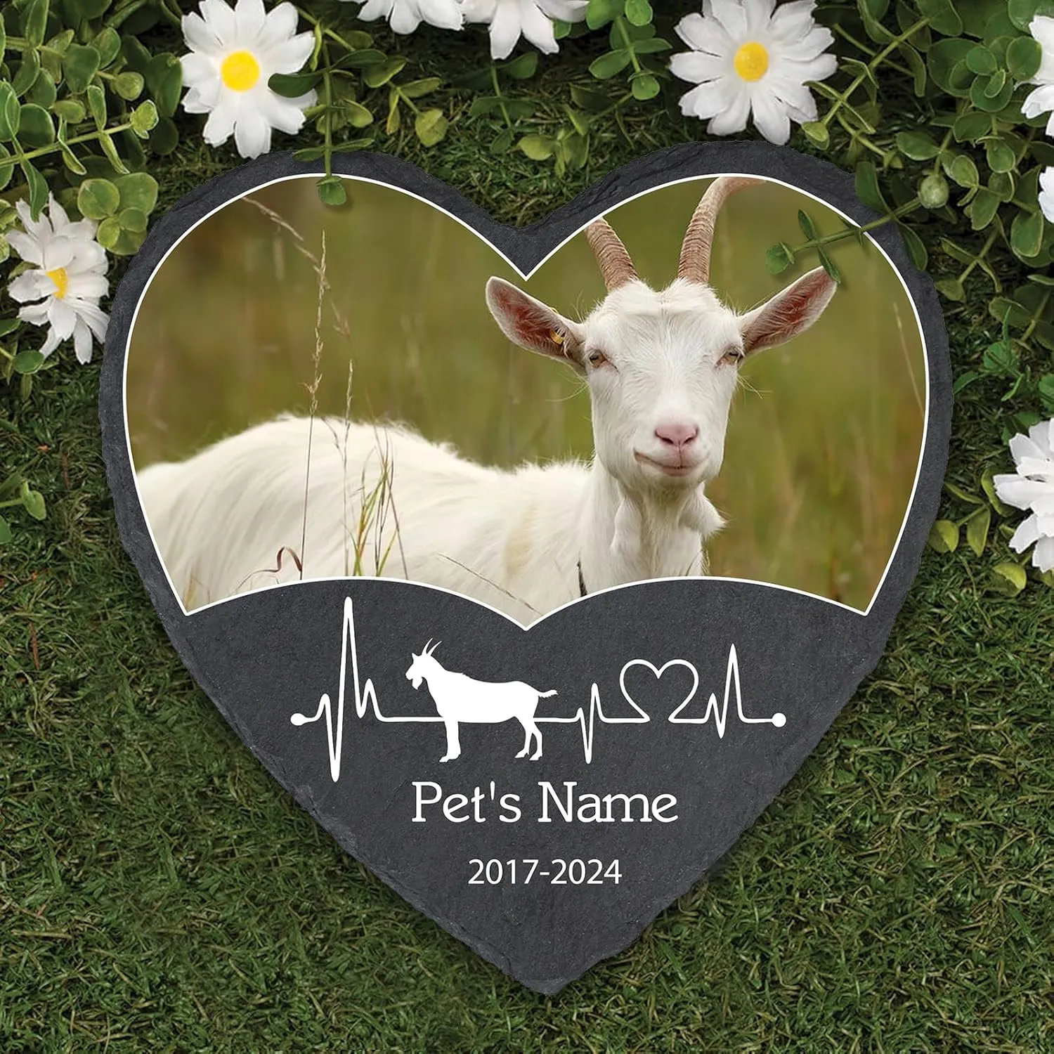 Personalized Goat Pet Memorial Stones, Pet Garden Stone Grave Marker for Goat Sheep, Customized Pet Memorial Gifts Loss Gifts Sympathy Gifts for Goats, Goat Headstone Goat Tombstone