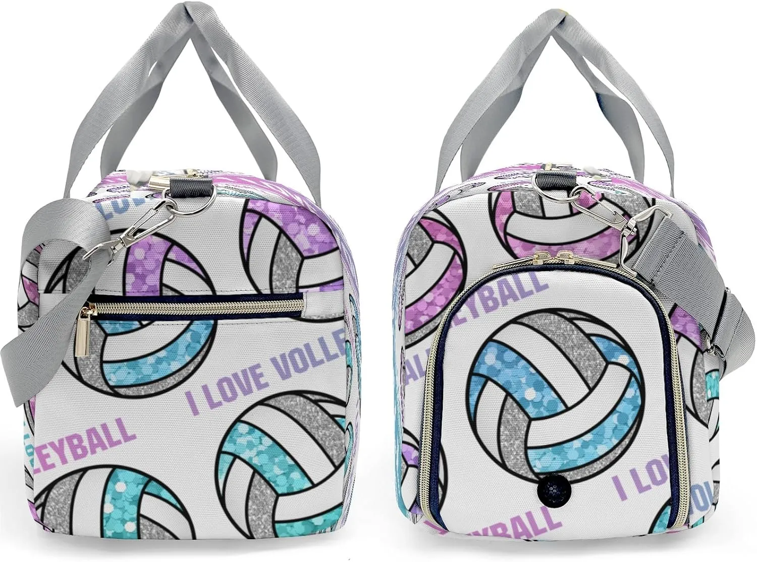 Personalized I Love Volleyball Custom Multi-functional Travel Bag, Unisex Portable Duffel Bag, Short Distance Travel Assistant