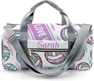 Personalized I Love Volleyball Custom Multi-functional Travel Bag, Unisex Portable Duffel Bag, Short Distance Travel Assistant
