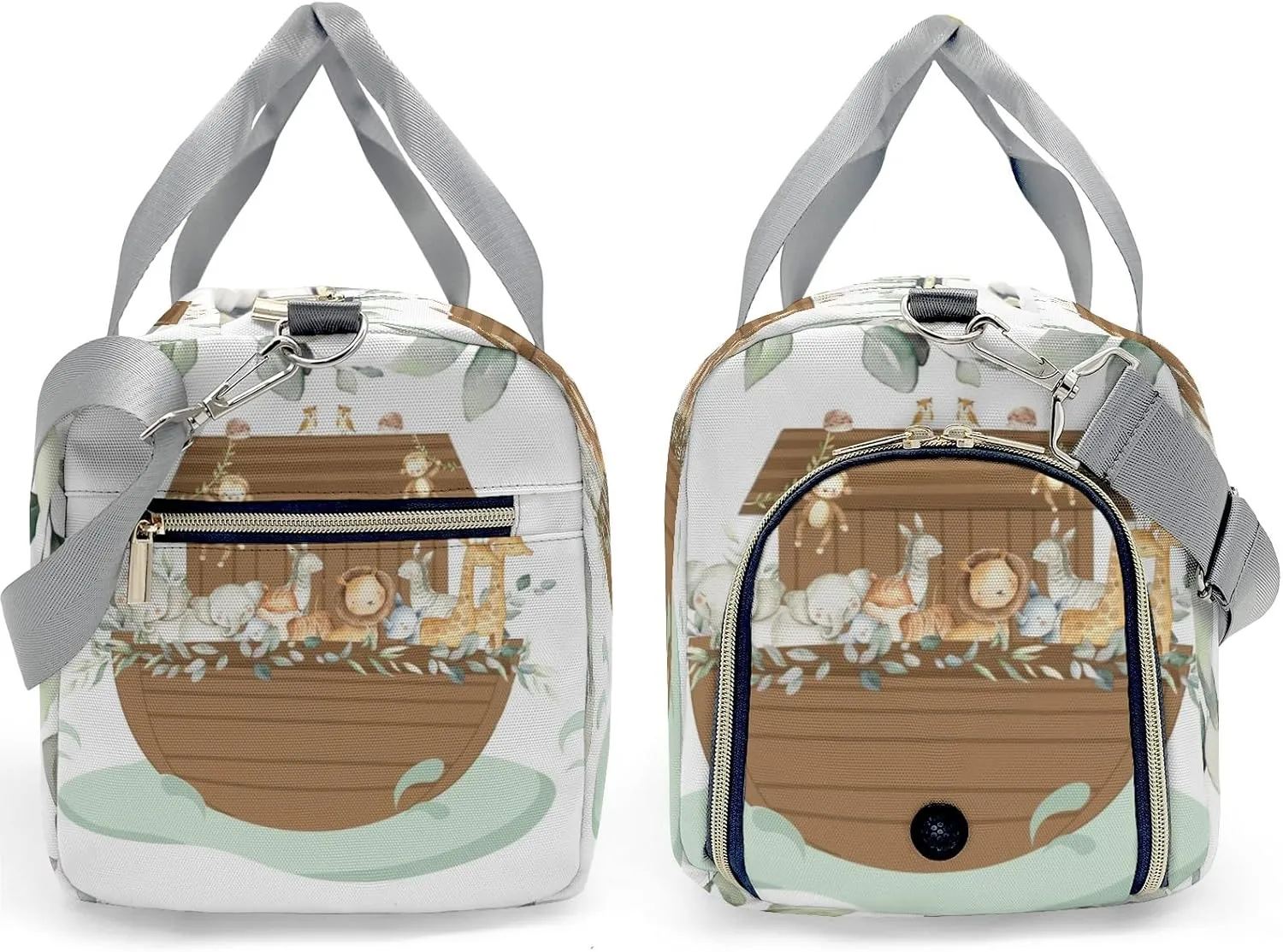 Personalized Jungle Greenery Boat Animals Custom Multi-functional Travel Bag, Unisex Portable Duffel Bag, Short Distance Travel Assistant