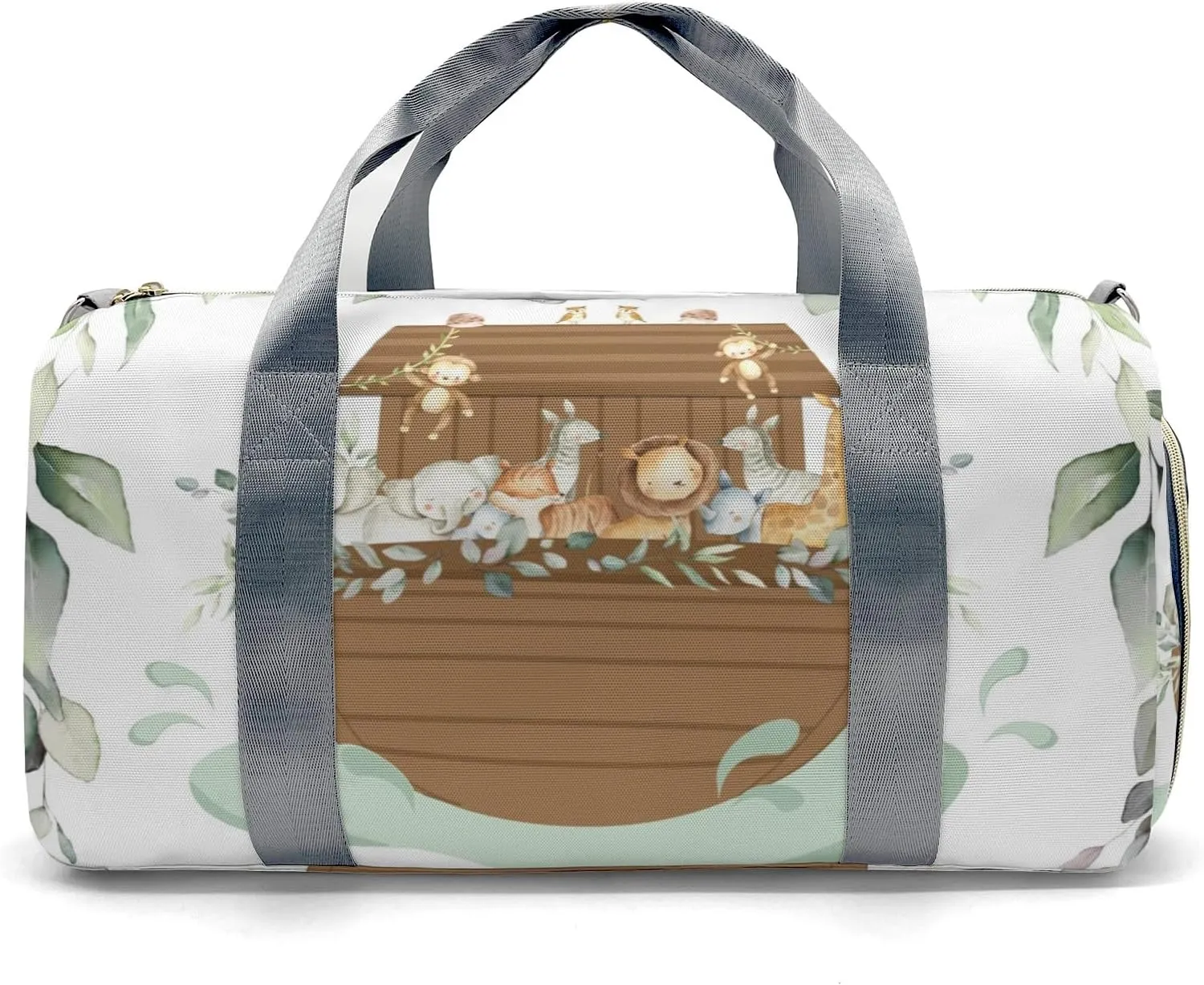 Personalized Jungle Greenery Boat Animals Custom Multi-functional Travel Bag, Unisex Portable Duffel Bag, Short Distance Travel Assistant