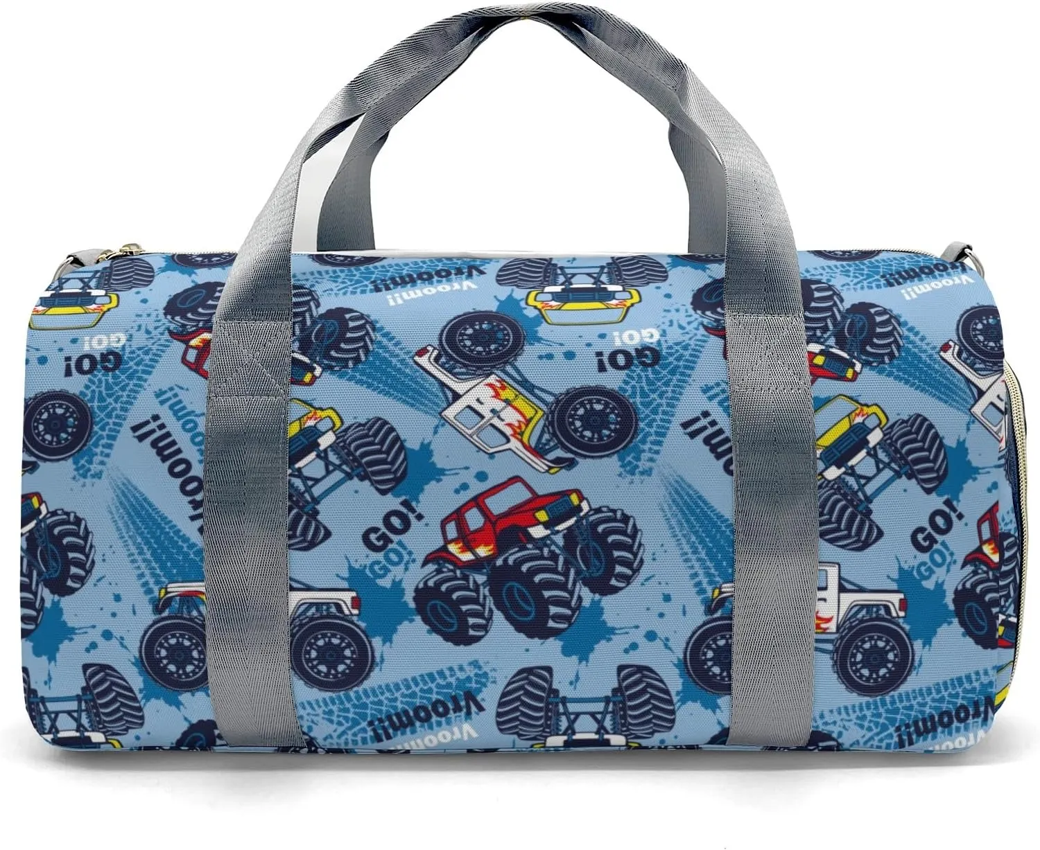 Personalized Monster Truck Cars Cool Custom Multi-functional Travel Bag, Unisex Portable Duffel Bag, Short Distance Travel Assistant