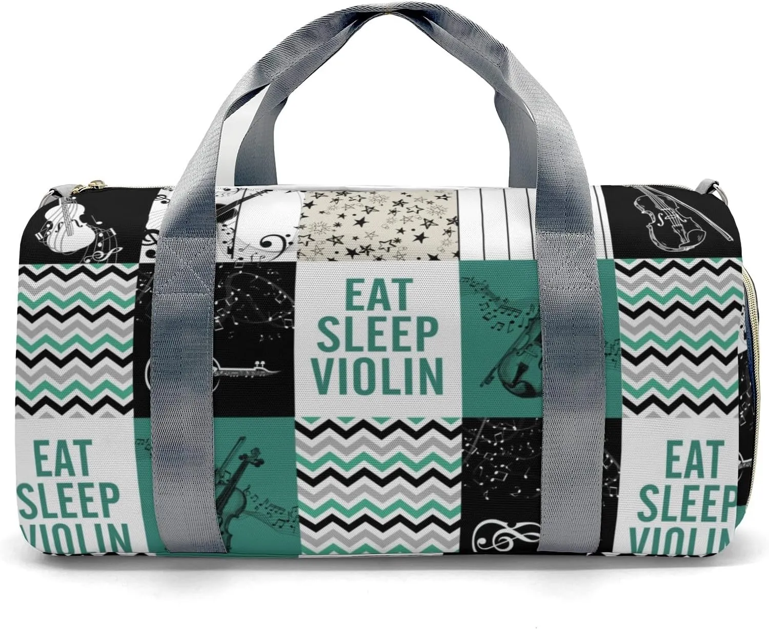 Personalized Music Green Custom Multi-functional Travel Bag, Unisex Portable Duffel Bag, Short Distance Travel Assistant
