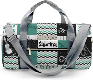 Personalized Music Green Custom Multi-functional Travel Bag, Unisex Portable Duffel Bag, Short Distance Travel Assistant
